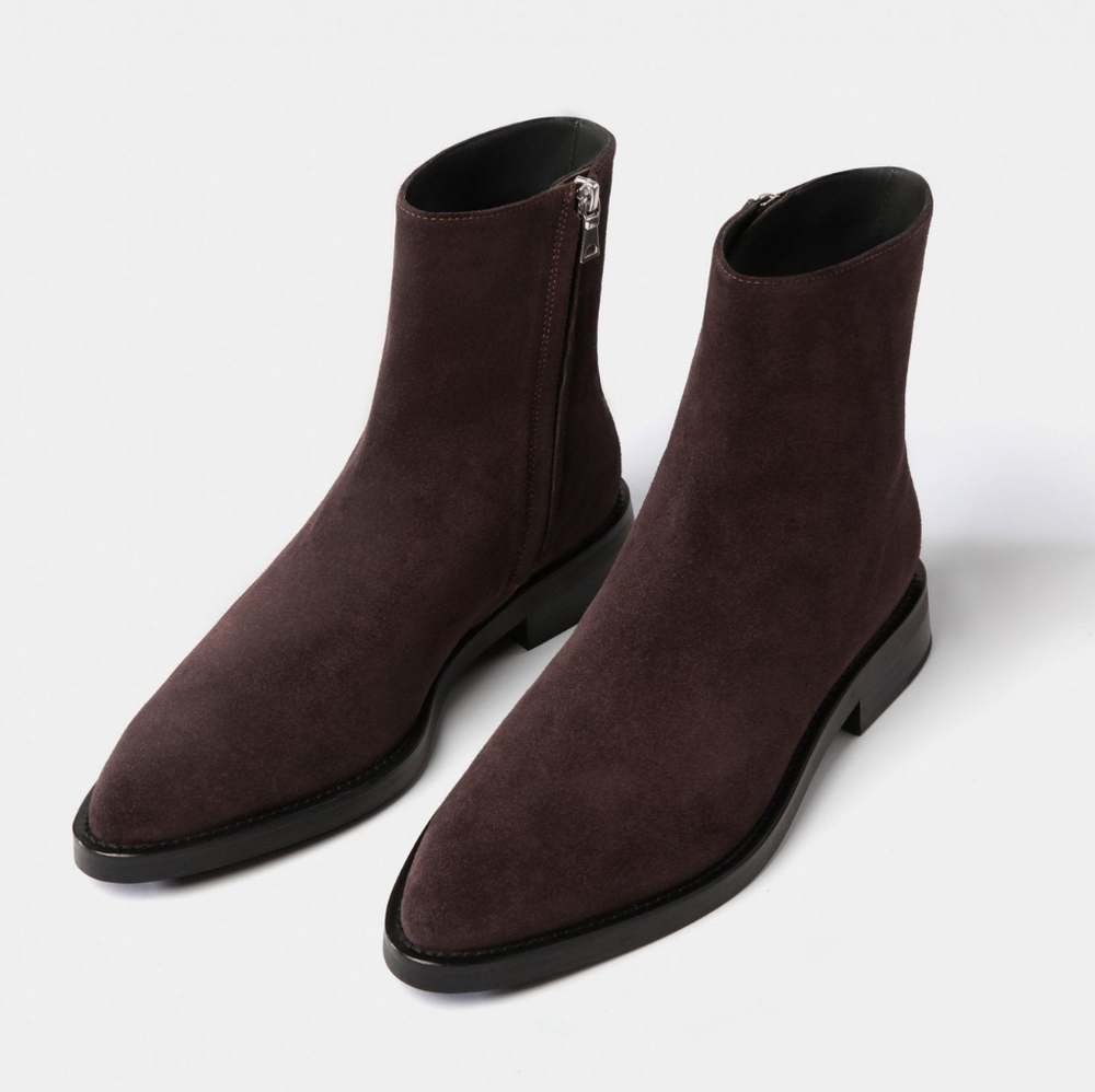 Jack Erwin Lola Suede Zip Ankle Boots